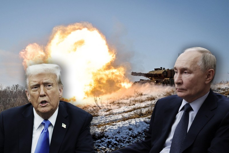 Presidents Donald Trump and Vladimir Putin. Collage: Ion Mateș / Hotnews. Photo: Profimedia