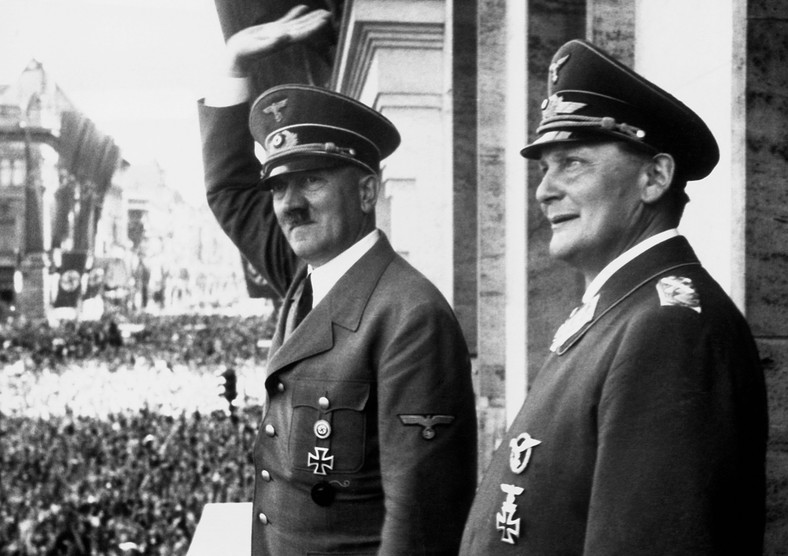 The leader of the German Nazi party Adolf Hitler and chairman of the Reichstag Hermann Goering