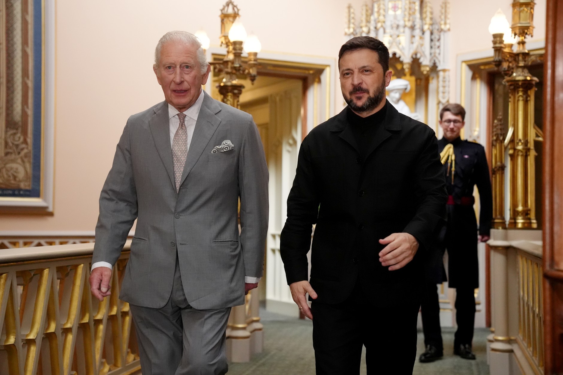 King Charles III accepts the President of Ukraine Volodymyr Zelanski at the Windsor Castle, June 23, 2025.