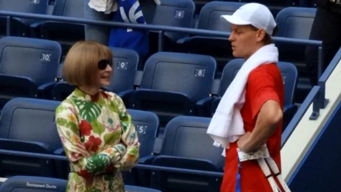 Anna Wintour, at a discussion with Jannik Sinner