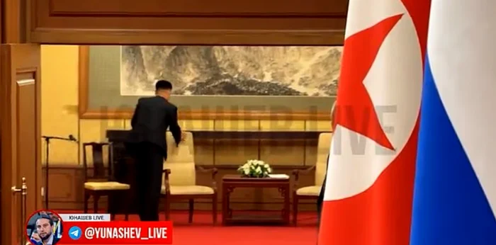 A North Korean agent carefully cleans the chair Kim Jong a photo source: video capture