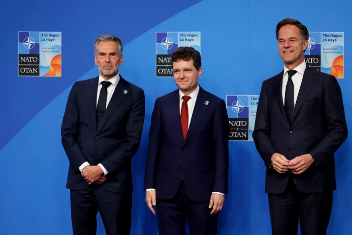Nicușor Dan, Mark Rutte (right), and the Lower Countries Prime Minister, Dick Schoof. Photo: Profimedia
