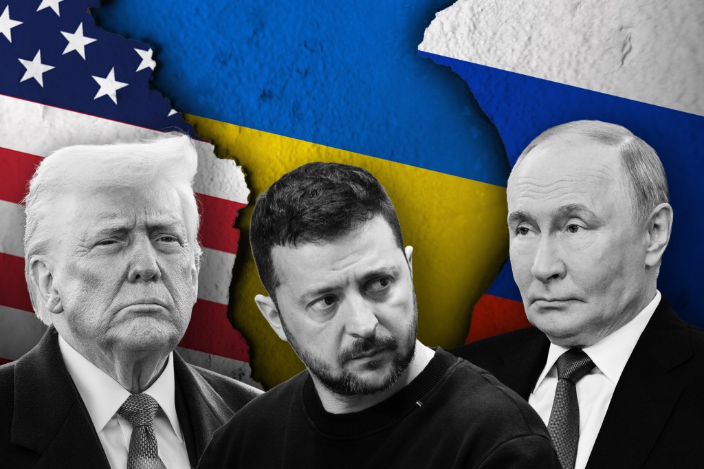 Donald Trump, Volodymyr Zelensky and Vladimir Putin. Collage: Ion Mateș / Hotnews. Photo: Profimedia, Shutterstock