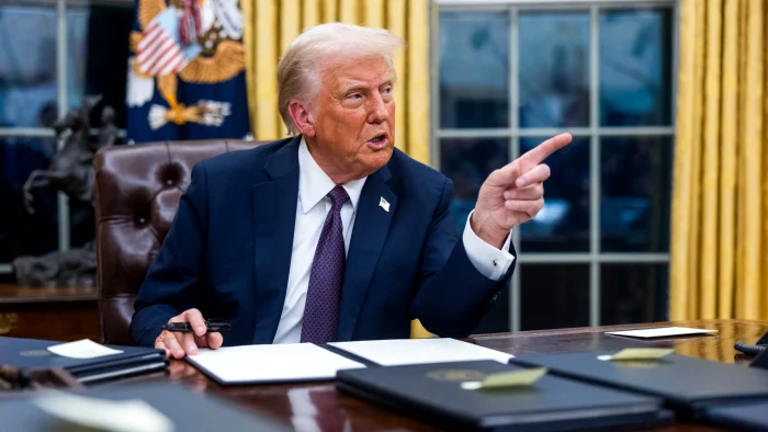 Donald Trump had a tense exchange with a photo journalist: EPA