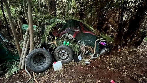The shelters of children discovered by the police in New Zealand Photo: NZ Police