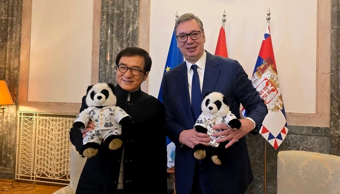 Jackie Chan and Serbian president Aleksandar Vucic, after the official announcement. Photo: Facebook
