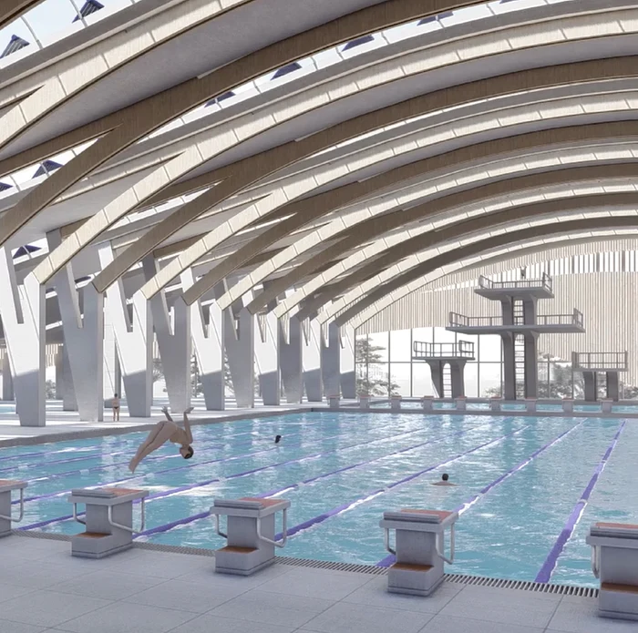 Rendering of the project of the David Popovici basin. Photo: Cluj City Hall