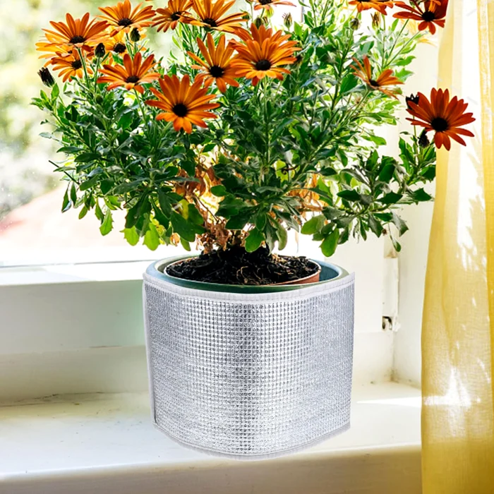 Flower pots with aluminum foil for healthy plants photo Amazon com