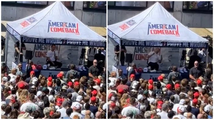 Charlie Kirk was shot. Photo: X/video capture