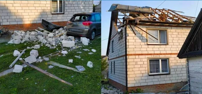 The house of a Polish, damaged by a Russian drone/Photo: X