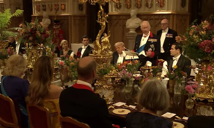 The banquet organized in honor of Trump. Photo Capture YouTube the Royal Family Channel