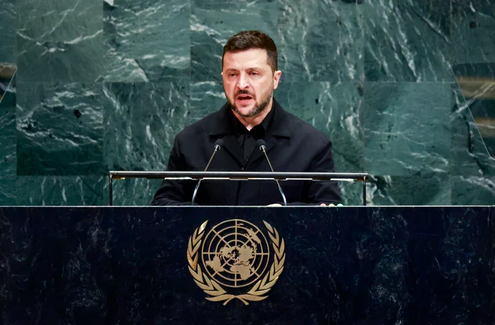 Volodimir Zelenski at the UN PHOTO EPA-EFE General Assembly