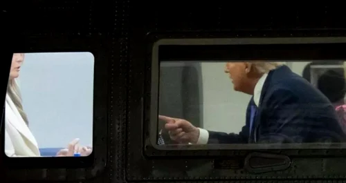 Donald and Melania Trump, tense discussion at home. Photo: video capture/skynews