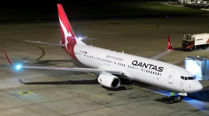 A Boeing plane of Qantas has landed. Photo: Australian.Aviation