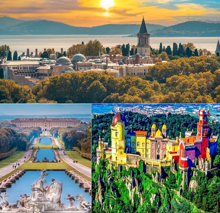 Three of the most spectacular palaces in Europe: Topkapi, Caserta and Pena Colaj DMS 