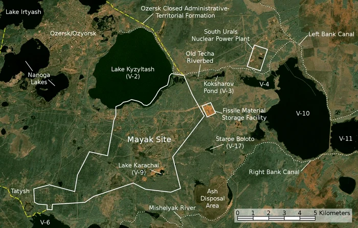 Location of the nuclear power plant from Mayak Photo Wikipedia