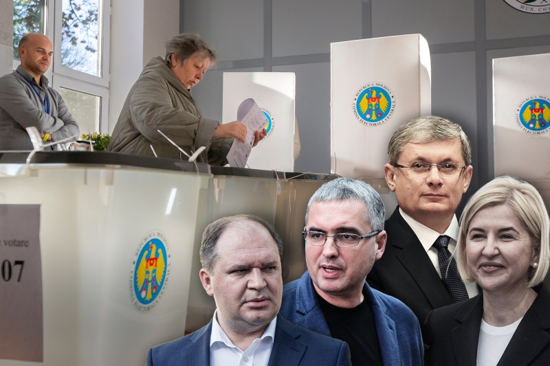 Left: Ion Ceban (National Alternative), Renato Usatîi (our party), Igor Grosu (PAS) and Irina Vlah (the Party of the Heart of Moldova). Collage: Ion Mateș / Hotnews. Photo: Profimedia