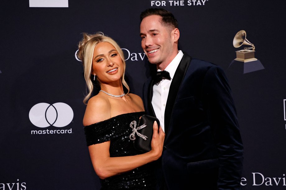 Paris Hilton and Carter Rheum at the Gala before the Grammy Gala at Beverly Hills, California, February 4, 2023.