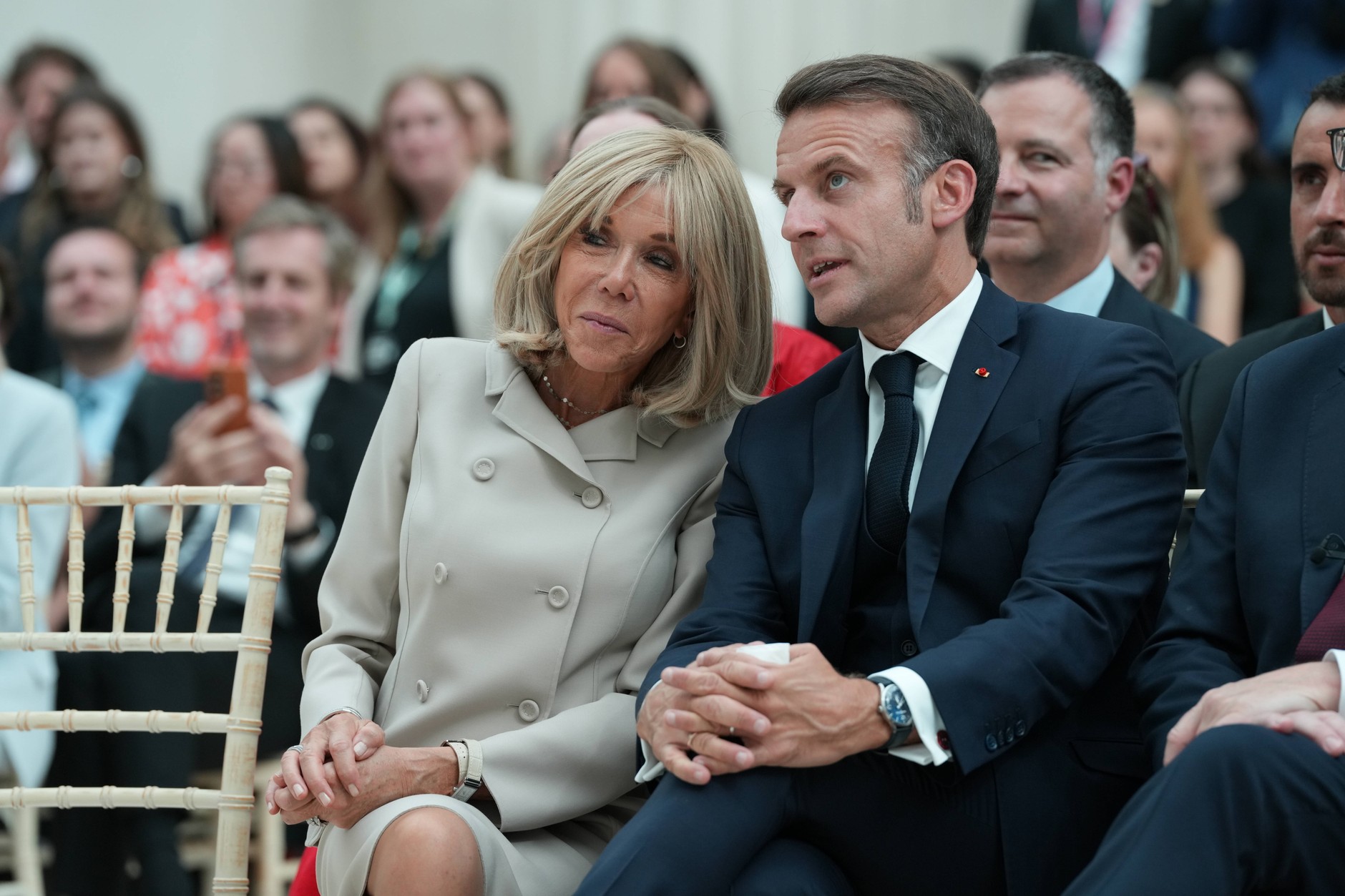 Emmanuel and Brigitte Macrones during a visit to London, July 9, 2025.