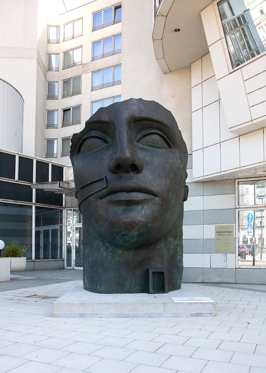 Igor Mitoraj sculpture "Tindaro" at the Trzech Krzyży Square in Warsaw