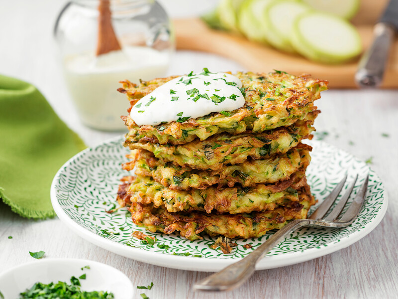 Rucal pancakes with a sauce of Brynza and greenery - the deeruns will seem boring to you