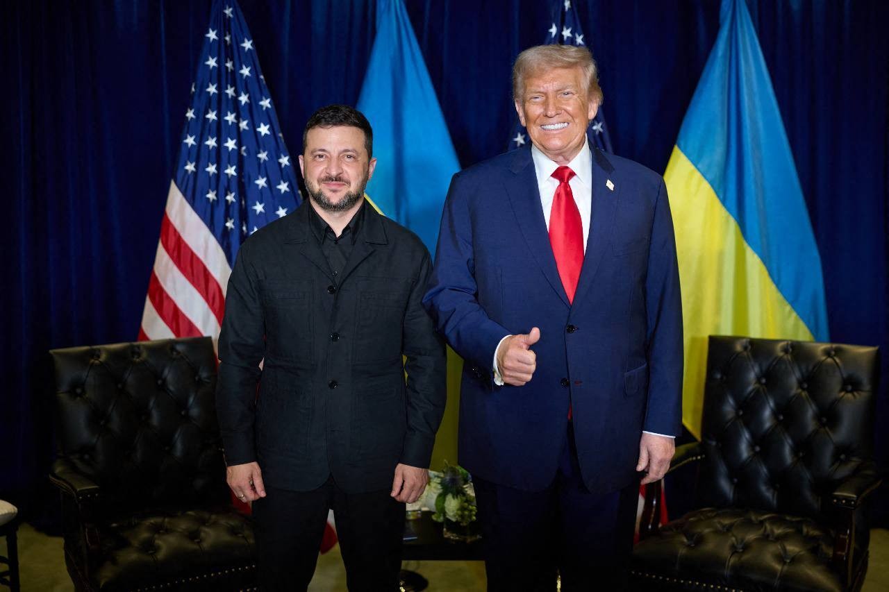 The President of Ukraine Wołodymyr Zelanski and US President Donald Trump in New York, September 23, 2025.