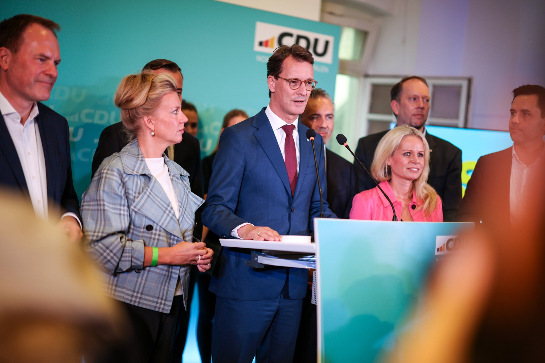 Hendrik Wuest, Prime Minister of North Rhine-Westphalia, during the CDU election rally. Duesseldorf, September 14, 2025