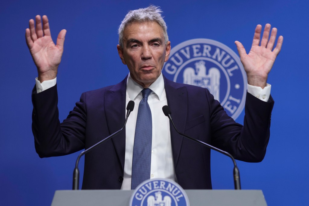 Press conference organized by Deputy Prime Minister Dragoș Anastasiu at the headquarters of the Government of Romania, in Bucharest, July 27, 2025.