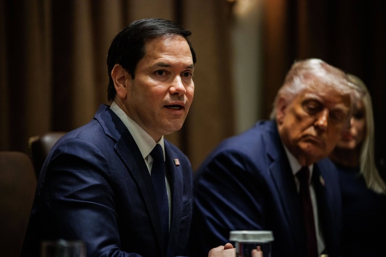 US Secretary of State Marco Rubio during a meeting with US President Donald Trump and members of his office at the White House in Washington, USA, 24 March 2025