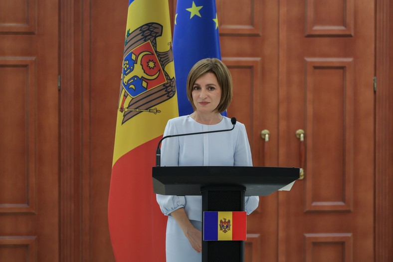 Maia Sandu, President of Moldova, during a press conference in Chisinau, August 27, 2025.