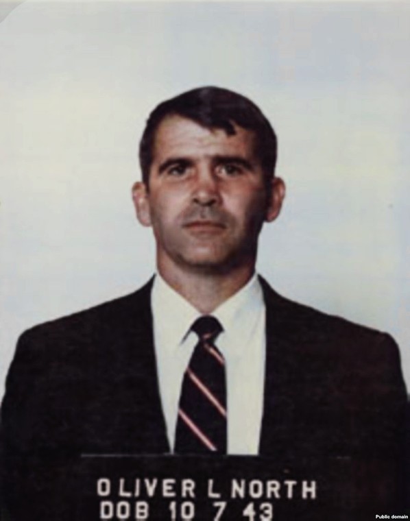 Oliver North after arrest in connection with the Iran-Contras scandal in the 1980s.