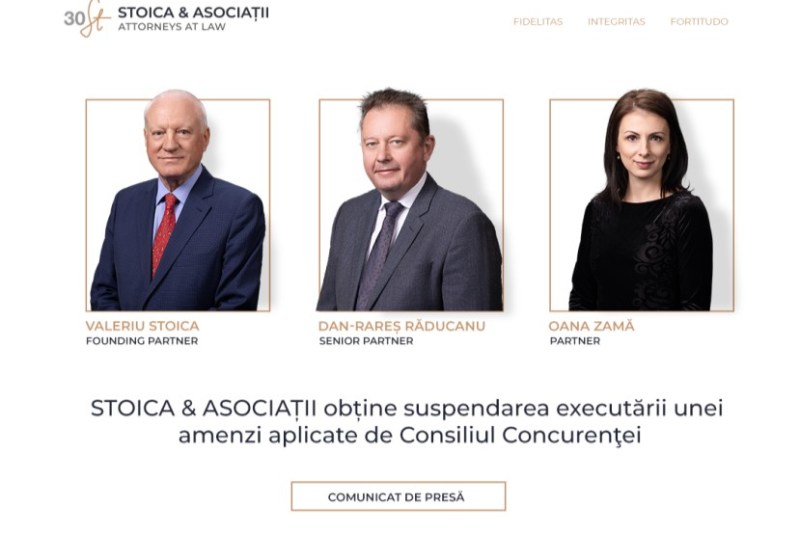 Stoica & Associations obtain the suspension of the execution of a fine applied by the Competition Council