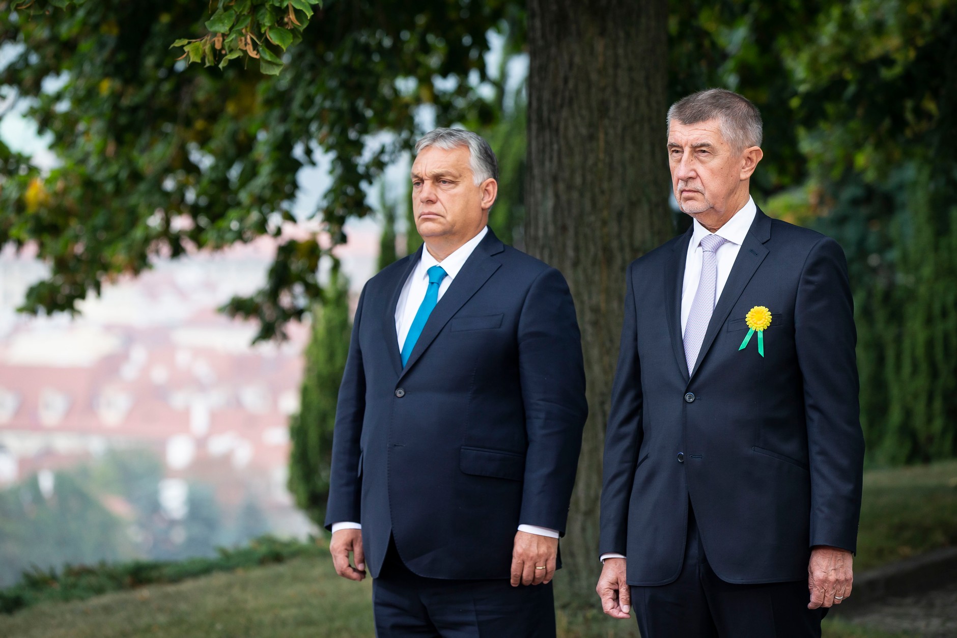 Former Czech prime minister Andrej Babisz with the Prime Minister of Hungary Viktor Orban