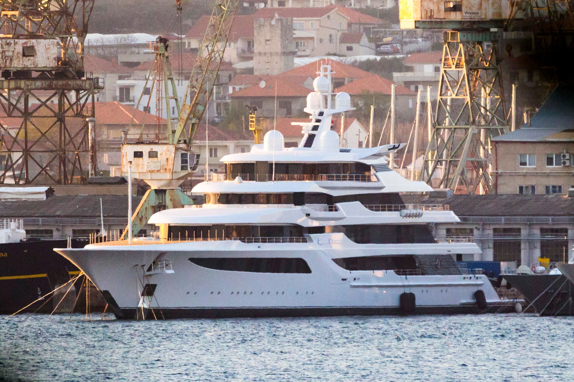 Royal Romance yacht associated with Russian oligarchs in Okrug Gornji near Trogir in Croatia, March 24, 2022.