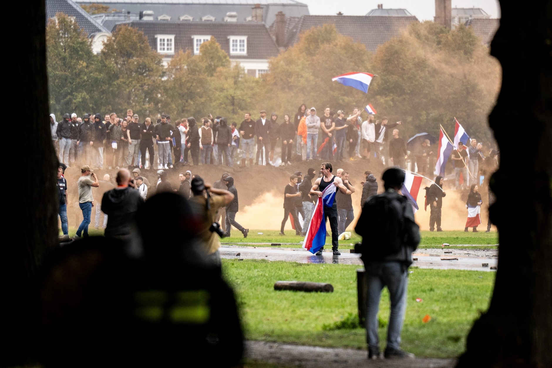 Protest against immigration in the Hague in the Netherlands, September 20, 2025.