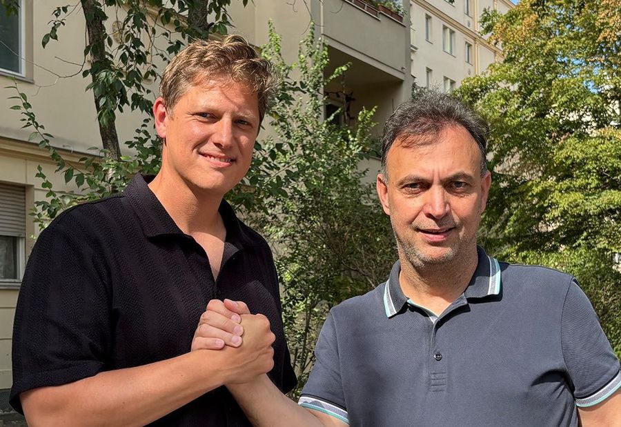 Nicolej Krickau, on the left, officially presented