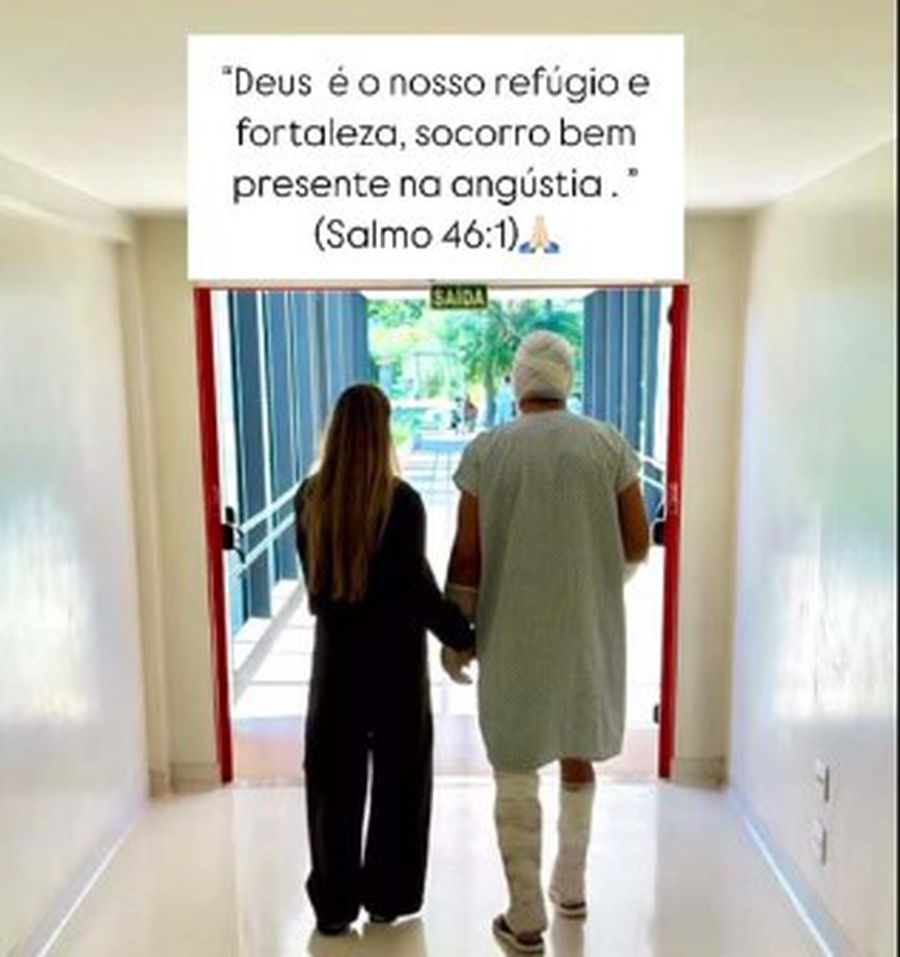 Images with Lucio in bandages in the hospital where he was admitted after the terrible accident / photo: Instagram Lucio tells the drama of life: