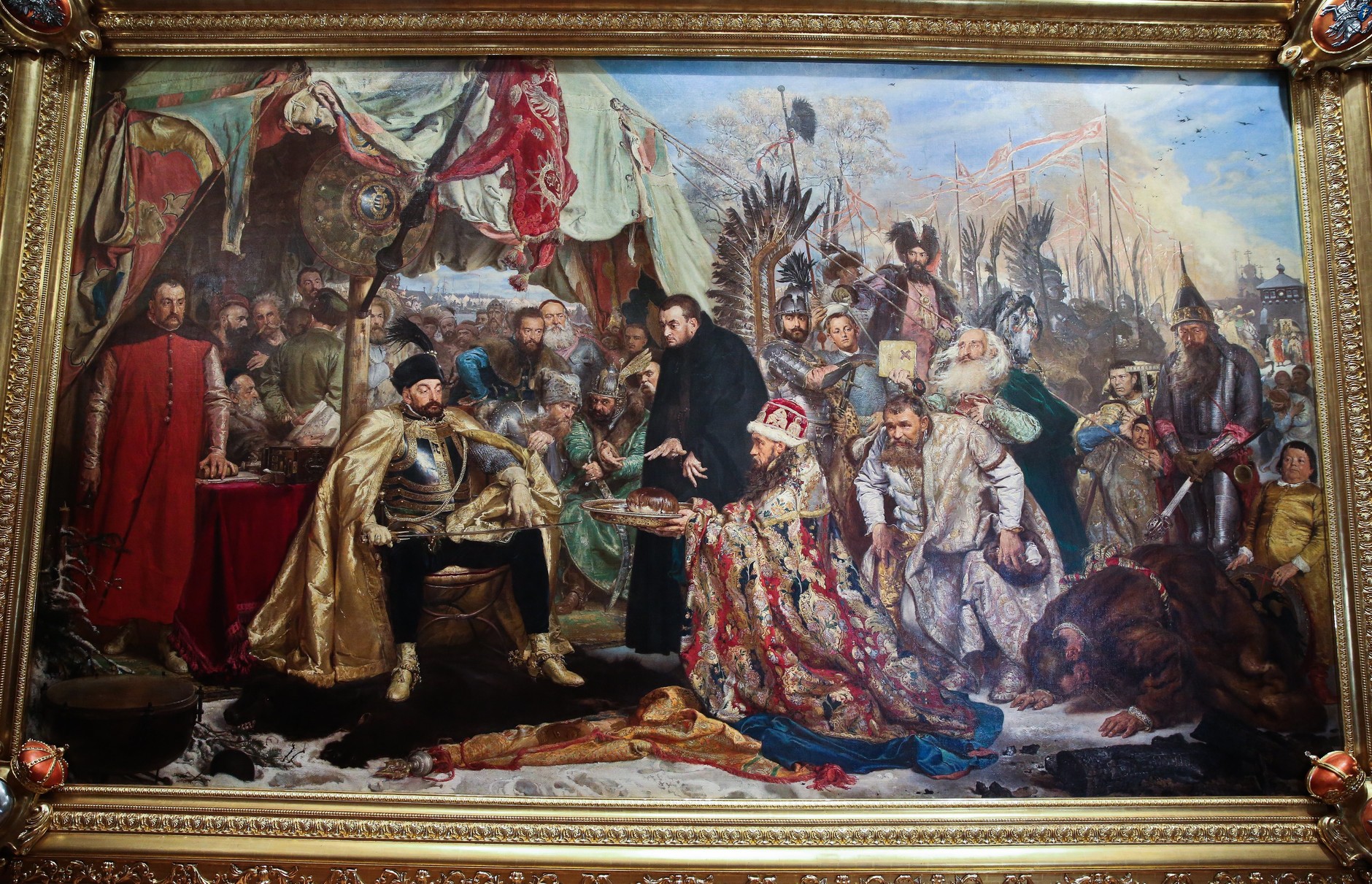 Picture of Jan Matejko "Stefan Batory near Pskov"
