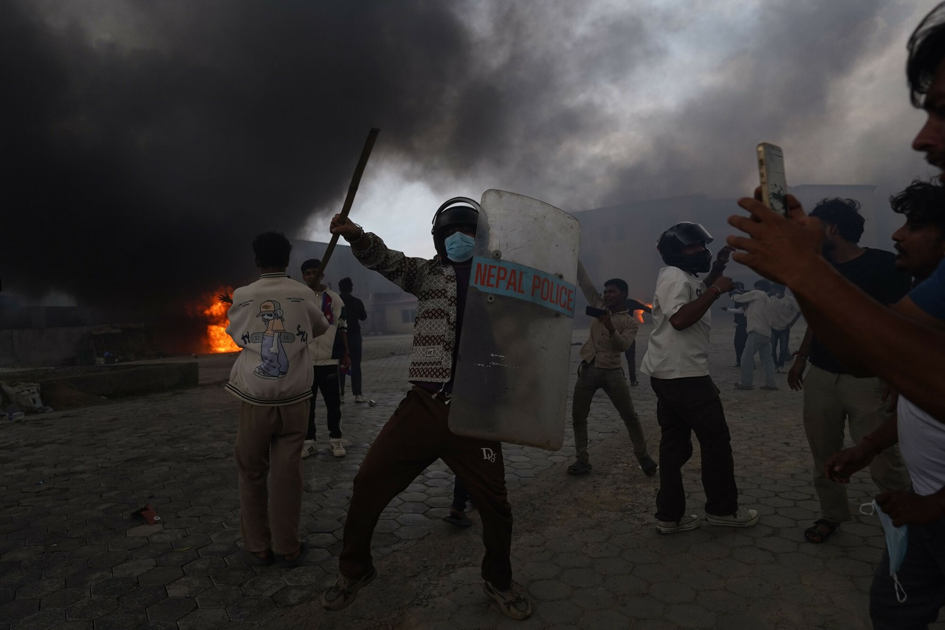 Protesters after conquering and demolishing the Police Post in Nepal, September 9, 2025.