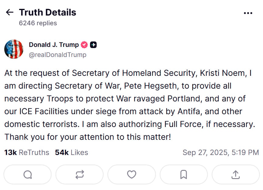 Trump ordered the troops to be introduced into 