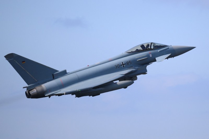 Russia's military recognition plane above the Baltic Sea. German forces sent Eurofighter aircraft to follow it