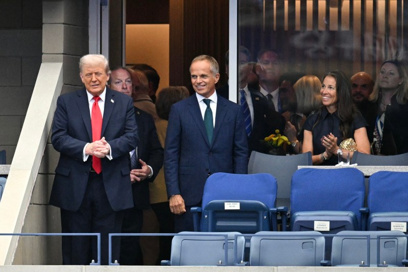 Donald Trump, on the Arthur Ashe Arena in New York, before the US Open final. Photo: Profimedia