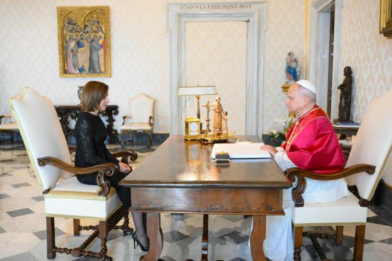 Maia Sandu was received by Pope Leon XIV: 
