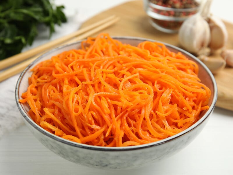 Lightly fry these grains and the Korean carrots will turn out incredibly tasty. Main secret revealed