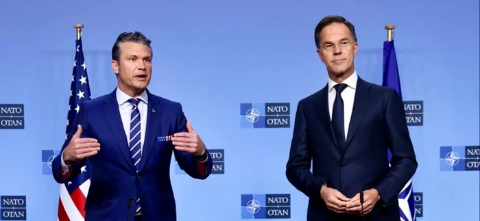 Pete Hegseth and Mark Rutte, at the NATO's defense ministers meeting. Photo: X/Pete Hegseth