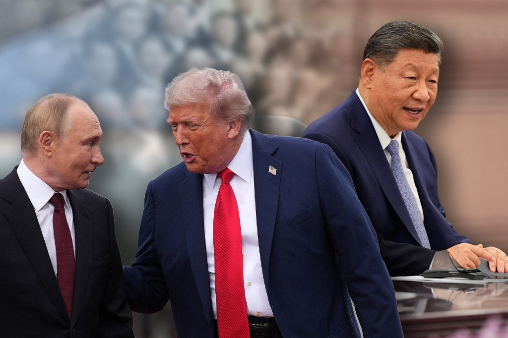 Vladimir Putin, Donald Trump and Xi Jinping. Collage: Ion Mateș / Hotnews. Photo: Profimedia