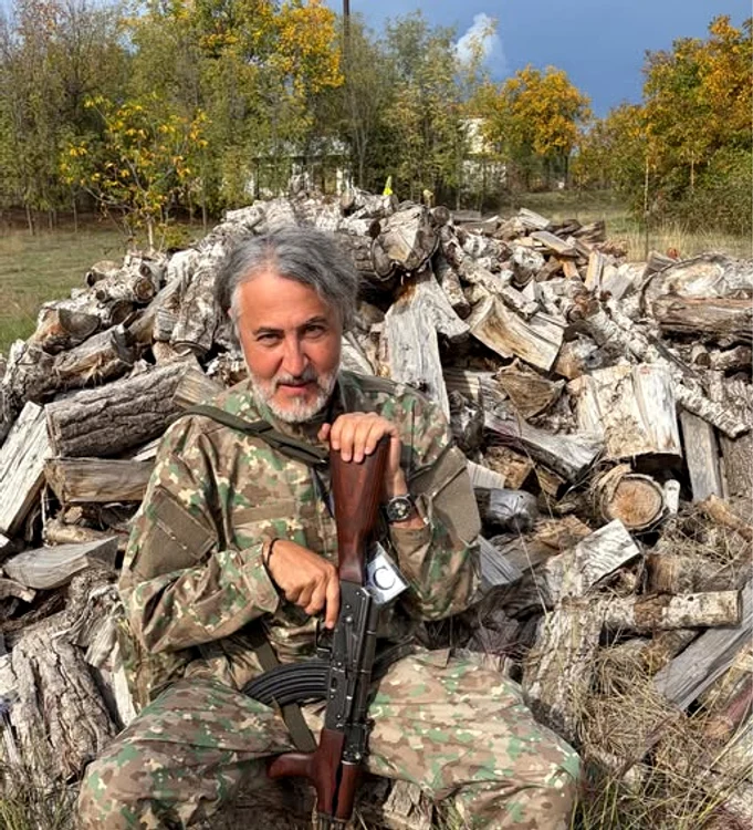 Gavril Patru, in reservist uniform, during the MOBEX / Facebook mobilization exercise