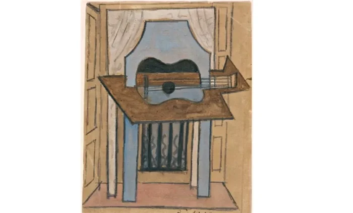 Drawing Still Life with Guitar, early 1919 by Picasso FOTP: Artnet