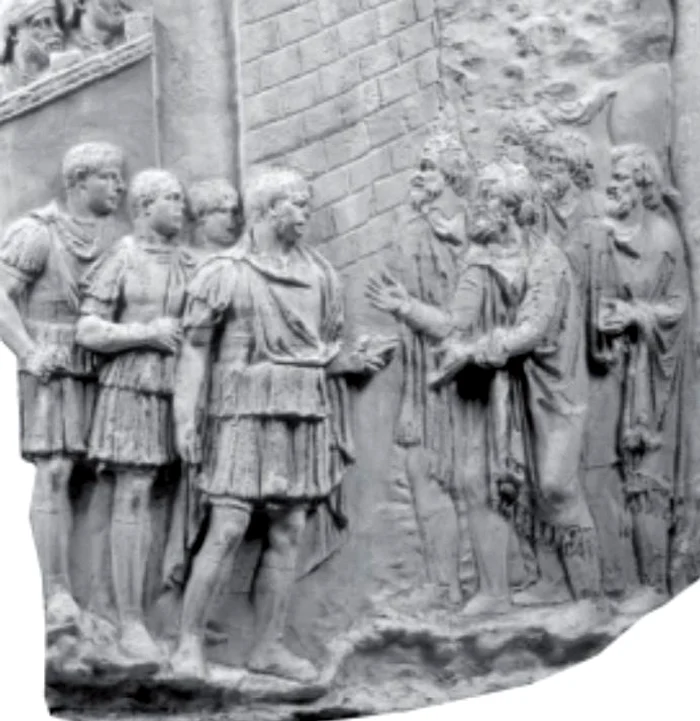 The scene on Trajan's Column. Source: Trajan's Column. Radu Vulpe, 2002
