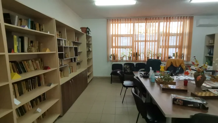 The library within the occupational therapy center, Schitu Hospital PHOTO: AM